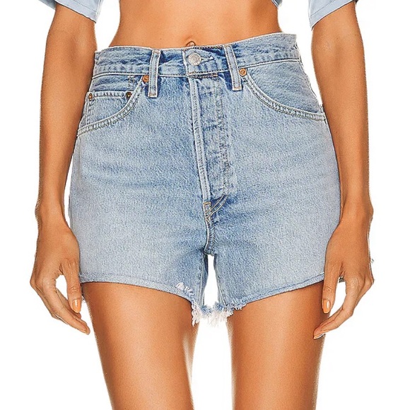Re/Done Pants - RE/DONE 50's Cutoff Denim Short in Cool Medium Blue Size 24